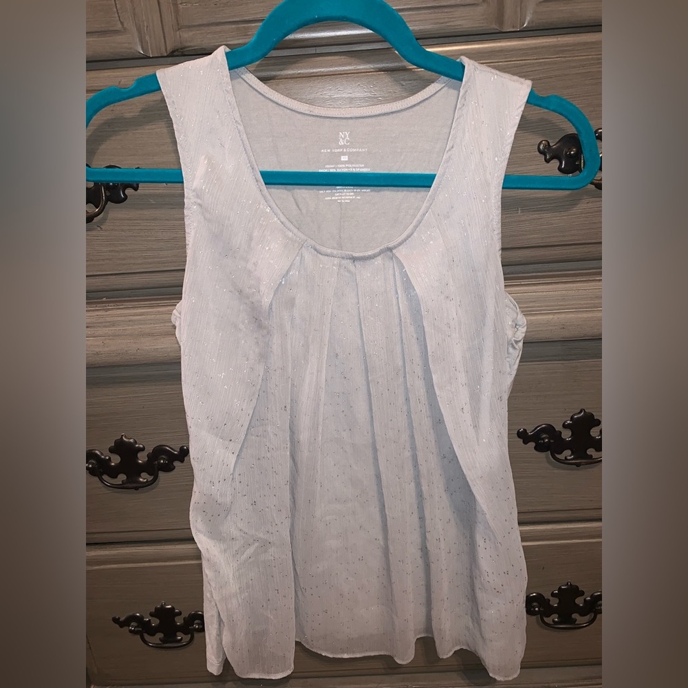 Light Grey New York and Company Sleeveless Blouse Size XS